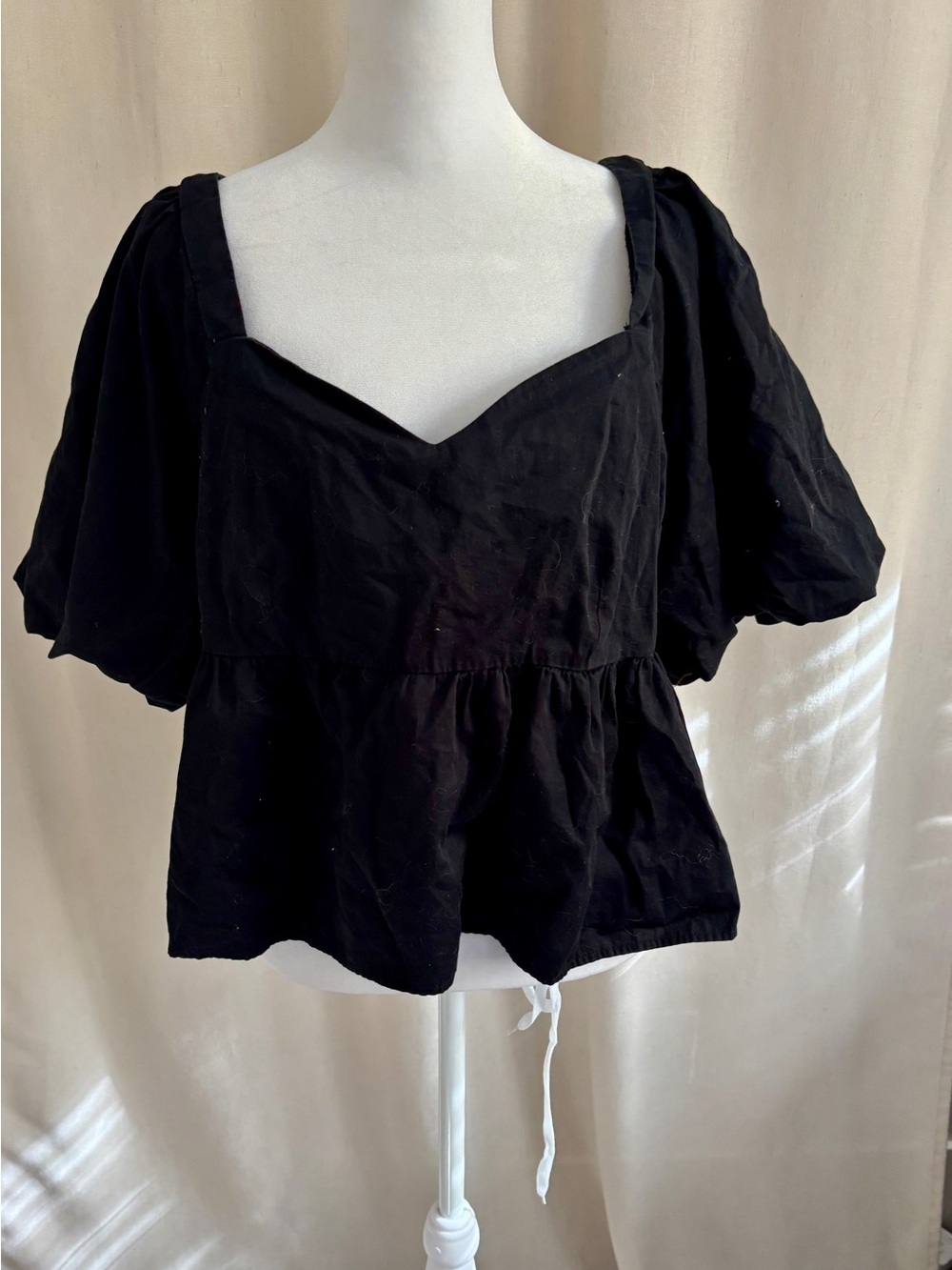 Old Navy Poplin Puff-Sleeve Top — Size XL